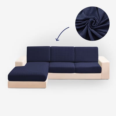 BankhoesDiscounter Rugleuning Hoes – Bankhoes – Kussenhoezen – Rugkussen – Knitted – Donkerblauw