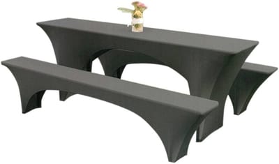 Elastic Beer Tafelbedekking en Tafelkleed voor 70 cm - 3-delige Set voor Feesten en Bier Tenten, Stretch Covers voor Bierbank en Tafel