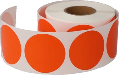 500 Etiketten Stickers Rond Oranje 20 mm op Rol Gekleurd - Sluitzegels Markeringspunten Blanco Labels - Dappaz