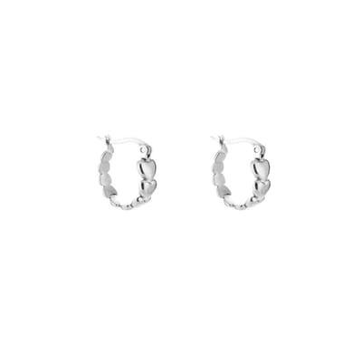 Bijoutheek Oorringen Hartjes Zilver