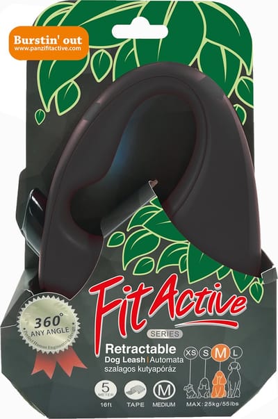 Panzi-Pet - Hondenriem - Leiband 5m voor honden tot 50kg - Zwart