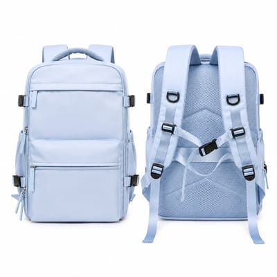 Jumalu Vacuüm Rugzak 30L Lichtblauw – Handbagage Rugzak met Elektrische Vacuümpomp – Compressie Reisrugzak voor Vliegtuig, Vakantie & Zakenreis – Waterafstotend