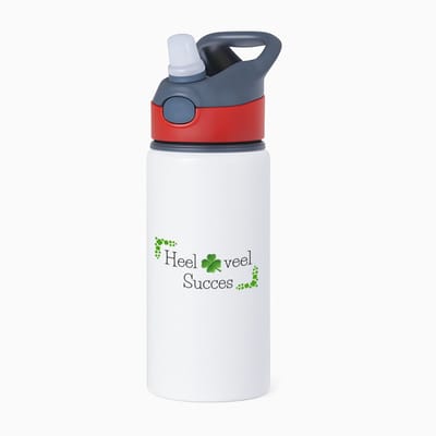 Hacebo® - Afscheid collega cadeau - waterfles met rietje rood - Collega - Collega met opdruk - Collega kado - Collega cadeau - Collega afscheid - Klavertje vier - verjaardag - liefste Collega - Leuk kado om te geven - water fles - 650ML