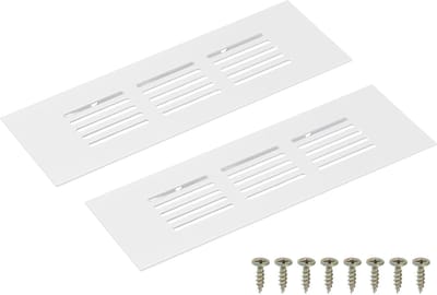Ventilatierooster Rechthoekig - Aluminium Rooster - Kast Ventilatie - Corrosiebestendig Materiaal - 150 x 50 mm - Wit