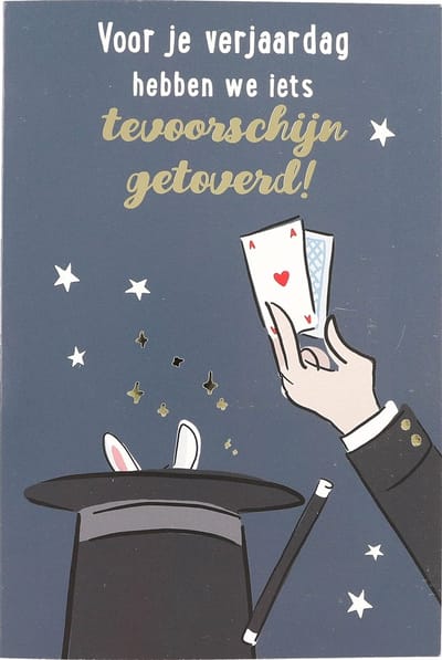Depesche verjaardag cadeau kaart speelgoed verrassing.