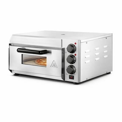 CYRO - Pizzaoven - Pizza Oven - Pizza Oven Elektrisch - Elektrische Pizza Oven - Roestvrijstaal - met Steen - 36 CM - Zilver
