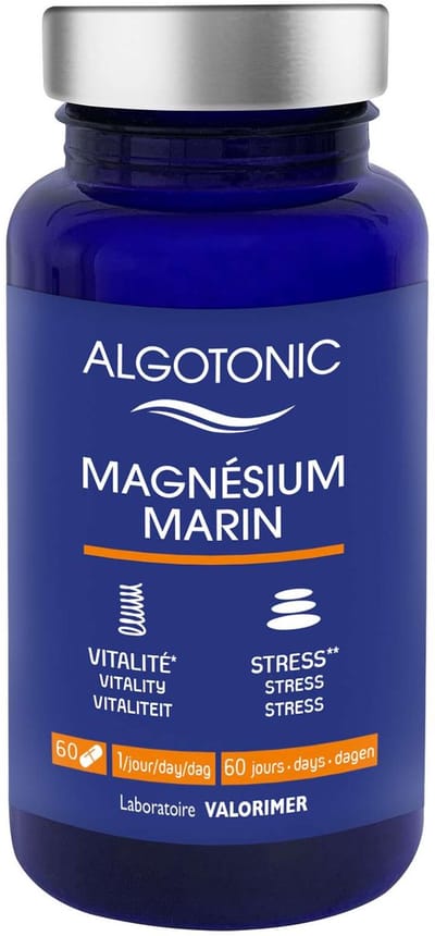 Algotonic Marine Magnesium - Natuurlijk voedingssupplement met vitamine B6 - 60 capsules voor vermindering van vermoeidheid