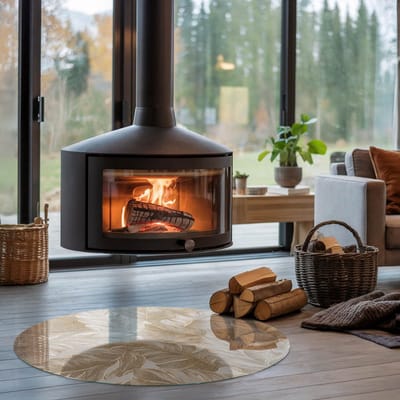 Coloray Vloerplaat Houtkachel - Plaat voor Onder Kachel - 100 cm x 100 cm - Kachel Vloerplaat - Beige Vloerplaat Kachel - Plaat Kachel - Vloerplaat Openhaard - Houtkachel Accessoires - Onderplaat