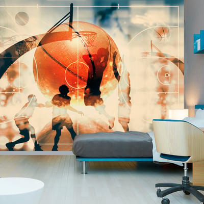 200cm X 140cm - Fotobehang - Liefde voor basketbal, premium print vliesbehang