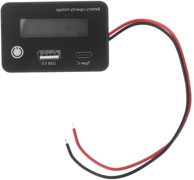 Batterijcapaciteitstester - Spanningsmeter Digitale Monitor - Batterij Status Controleren - LCD Display - 6x4x2.2 cm - Zwart