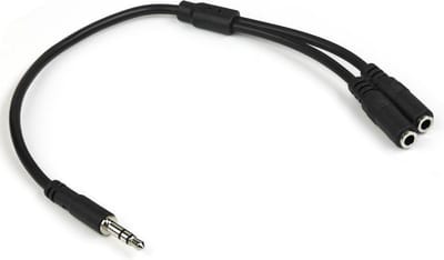 StarTech.com Slanke Stereo Splitterkabel Y-adapter 3,5mm Mannelijk naar 2x 3,5mm Vrouwelijk