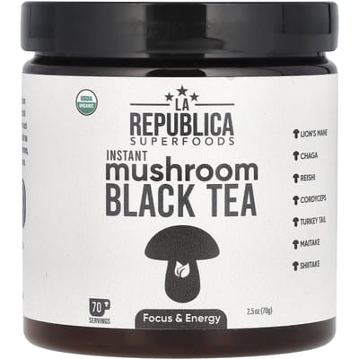 Instant Champignon Zwarte Thee, 70G(2,5 oz) white