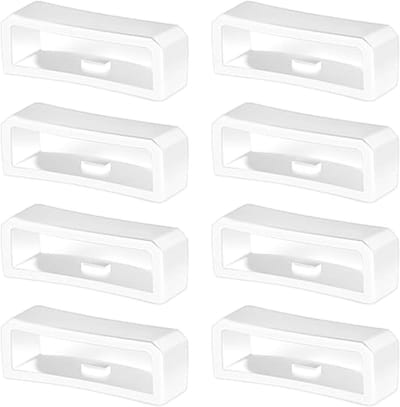 Siliconen horlogebandlusjes voor smartwatch-bandjes - Set van 8 witte lusjes - Vervanging voor 22,5 mm horlogebandjes