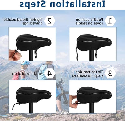 Fietszadel Kussen - Zachte Fietsstoelhoes - Comfortabel Fietsen - Traagschuim Vulling - 300 gram - Zwart