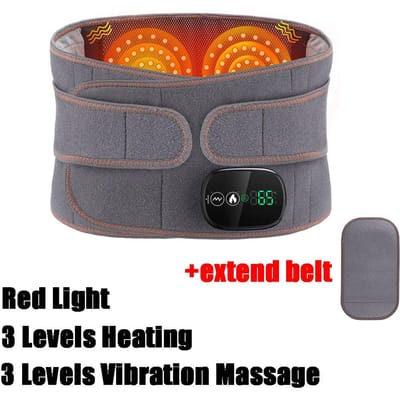 Masseur de taille chauffant infrarouge Ceinture électrique Charge USB Vibration Lumière Rouge Compresse Chaude Support lombaire Relaxation