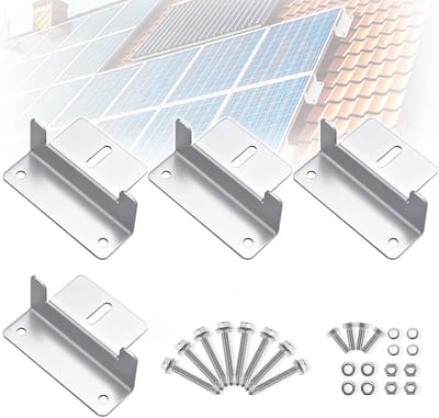 4st Z-Vormige Zonnepaneel Steunen, Met Schroeven, Aluminium Montageset, Geschikt voor Camper, Boot & Dak