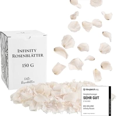 Gedroogde witte rozenblaadjes - Romantische decoratie - Perfect cadeau voor bruilofen - 150 g - 3 jaar houdbaar