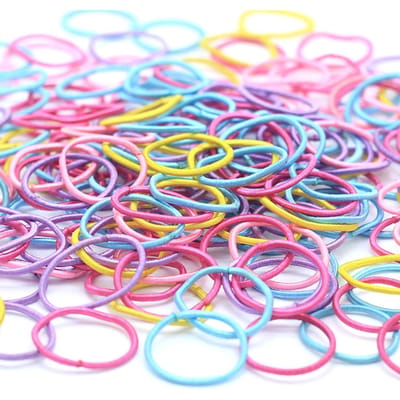 200 Stuks Kinder Elastische Rubberen Band Meisjes Haarbanden Kinderen Snoepkleur Paardenstaart Houder Elastiekjes Baby Hoofdband Kinder Haaraccessoires blue