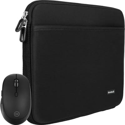 BlueBuilt Laptophoes 36 cm 15 inch S Zwart + Tradendum Draadloze Muis