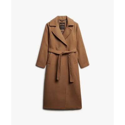 Superdry Relaxed Lange jas van Wolmix Brown Grootte: 40
