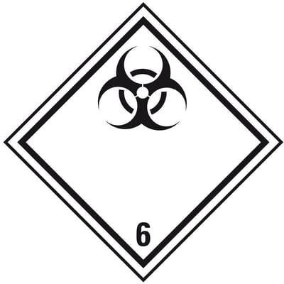 ADR klasse 6.2 sticker besmettelijke stoffen 100 x 100 mm