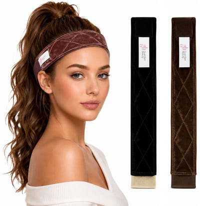 Guardian Beauty Anti Slip Pruik Band - Fluweel met Lace - Wig Grip - Verstelbare Klittenband - 2 stuks - Zwart & Camel