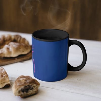 Magische Mok - Foto op Warmte Mokken - Koffiemok - Brutaal - Grappig - Blauw - Magic Mok - Beker - 350 ML - Theemok