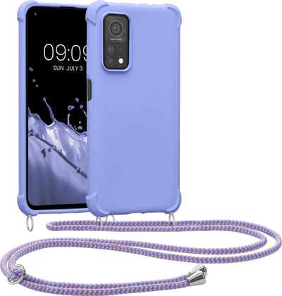 kwmobile telefoonhoesjegeschikt voor Xiaomi Mi 10T / Mi 10T Pro - Hoesje van siliconen met telefoonkoord - In lavendel