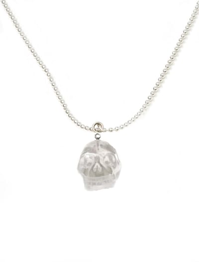 IbizaMen - heren - ketting - ballchain - rvs - schedel - kristal