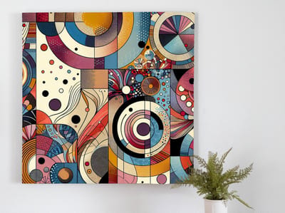 Modern dikke dames schilderij | Volslanke vrouwen kunstwerk in eigentijdse abstracte stijl gevangen | Kunst - 20x20 centimeter op Canvas | Foto op Canvas