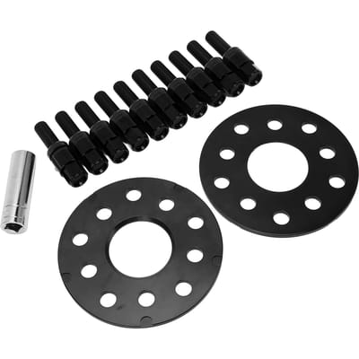 Kit d'entretoises de roue 2 pièces 5 mm 5x100 5x112 à centrage sur moyeu avec boulons de remplacement pour A3 A4 A5 A6 A8 1997‑2008 Noir noir