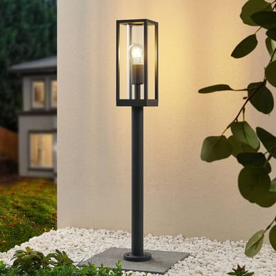 Lindby - Tuinpad verlichting - 1licht - Aluminium, glas - H: 80 cm - E27 - antraciet (RAL 7016)