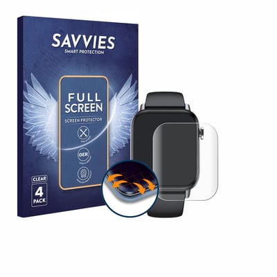 Savvies - Screenprotector voor Gard Pro Health Smartwatch 2+ - Folie Beschermfolie transparant volledig dekking 4 Stuks