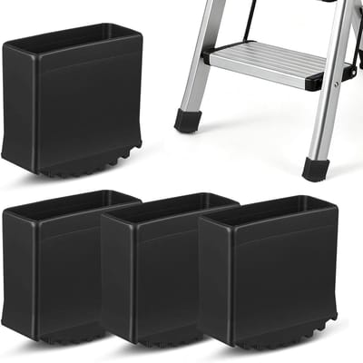 Laddervoetjes - Beschermkap Rubber - Veilig Werken - Antislip Stabiliteit - 4 stuks 25x63mm - Zwart