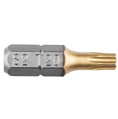 Graphite Bit Torx T20, 25mm, S2 Tin, 2 Op Een Blister