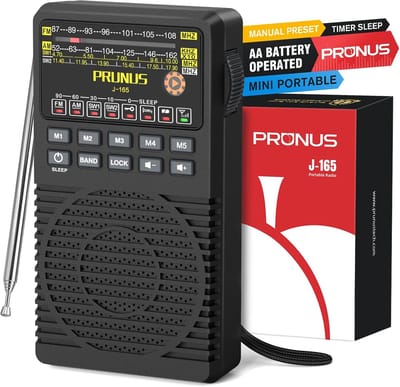 Draagbare Radio - Mini Ontvanger - Noodsituaties Buiten - Ingebouwde Zaklamp - Batterijgevoed - Zwart