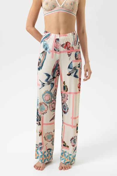 Mey Dames lounge broek Serie Fragmented Garden 1220123 1737 almond milk-S