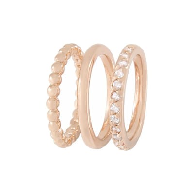 Bronzallure Ring Rose goud Met Kristal Set WSBZ00283-12 (maat 12)