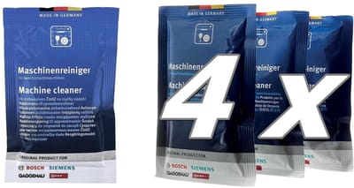 4 x 00312193 vetoplosser reiniger in zak voor vaatwasser 45 g compatibel met Bosch Siemens Neff Gaggenau 00312193