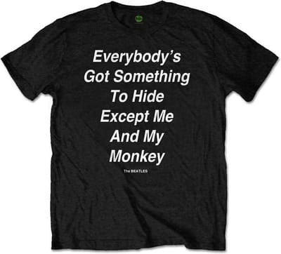 The Beatles - Me And My Monkey Heren T-shirt - M - Zwart