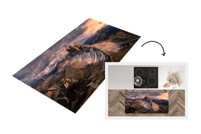 Keukenloper - Loper keuken - Alpen - Zonsondergang - Sneeuw - Berg - 120x60 cm - Keukenloper vinyl