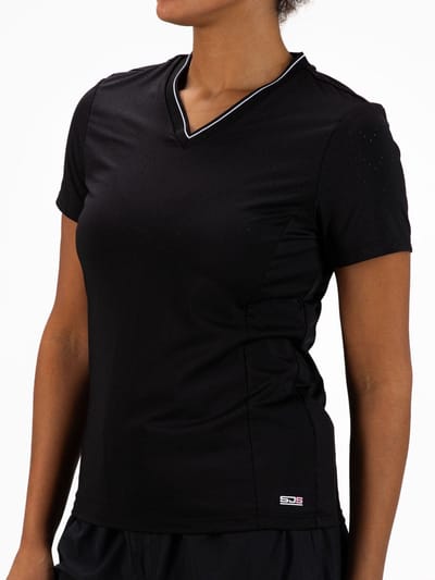 Sjeng Sports IZA - Maat: S Zwart - Tennis Shirt Vrouwen - Sportshirt - 87% polyester, 13% elastaan