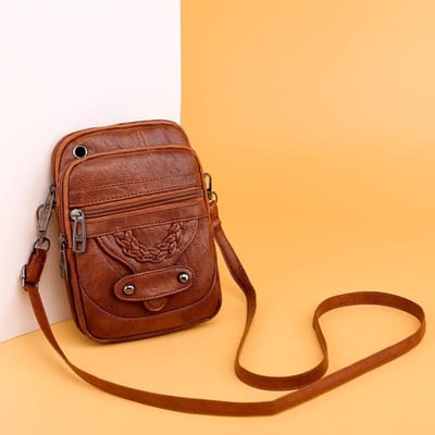 Retro Dames Handtas Zacht Leer Schouder Messenger Tas Mobiele Telefoon Crossbody Tas Multifunctionele Vierkante Tas Winkelportemonnee Bolsa 13x4x19cm white