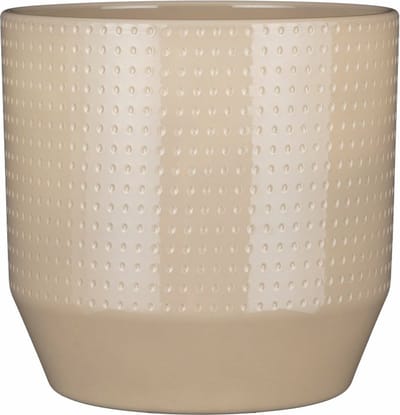 Mica Decorations Bloempot model Nola - beige - D27 x H26 cm - relief dots