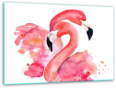 TMK ArtDeko Serie - Glazen Snijplank - 40x30 cm - Flamingo Motief