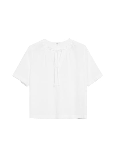 Vloeiende blouse in gemengde viscose met plooien en volledige print dames s.Oliver