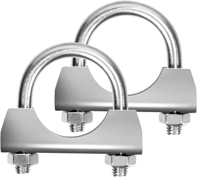 RVS U-klemmen voor uitlaat 32mm (1-1/4 inch) met zadelflens voor uitlaatpijp - 2 stuks, duurzaam en roestvrij