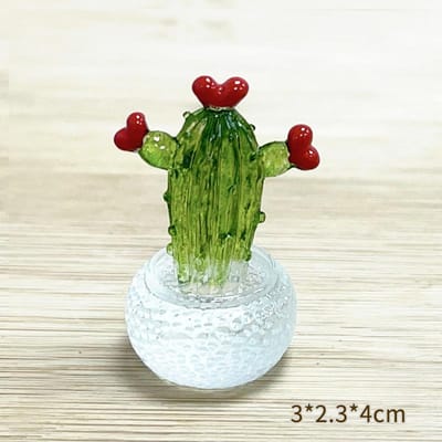 Creatieve Simulatie Cactus Plant Decoratie Transparante Sappige Auto Computer Decoratie Sieraden Decoratieve Ambachten Huisaccessoires green