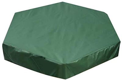 Zandbakhoes Zeshoekig - Beschermhoes Outdoor - Zandbak Beschermen - Waterdicht Met Trekkoord - 140 x 110 cm - Groen