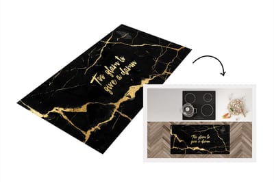 Keukenloper - Loper keuken - Quote - Spreuken - Goud - Marmer - 120x60 cm - Keukenloper vinyl